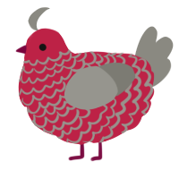 A crimson and ash chicken with a lace pattern