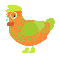 A sapphire and indigo chicken with a lace pattern