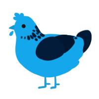 A sky and tumblr chicken with a neck-speckle pattern