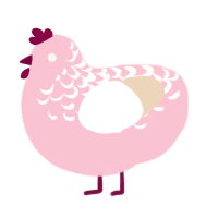 A rose and cream chicken with a half-lace pattern
