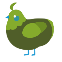 A olive and chartreuse chicken with a head pattern