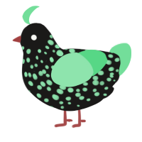 A sable and spring chicken with a speckle pattern