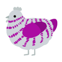 A mist and plum chicken with a bar pattern