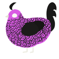 A orchid and sable chicken with a double-lace pattern