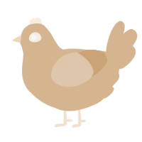 A beige chicken