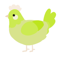 A lemon and lime chicken with a head pattern