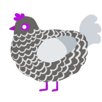 A grey and mist chicken with a lace pattern
