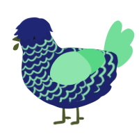 A navy and spring chicken with a lace pattern