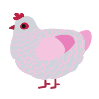 A mist and pink chicken with a lace pattern