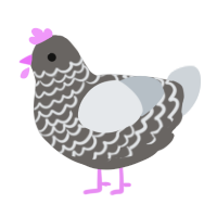 A grey and mist chicken with a lace pattern