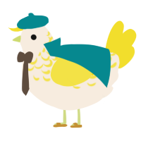 A cream and yellow chicken with a half-lace pattern