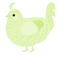 A apple chicken with a lace pattern