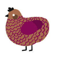 A brown and wine chicken with a lace pattern