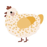 A cream and honey chicken with a speckle pattern