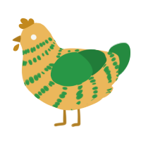 A honey and viridian chicken with a bar pattern