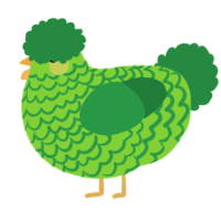 A grass and viridian chicken with a lace pattern