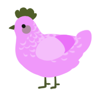 A lavender chicken with a half-lace pattern