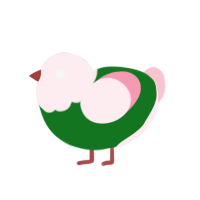 (unnamed), a leaf and rose chicken with a head pattern