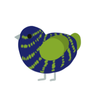 (unnamed), a navy and chartreuse chicken with a bar pattern