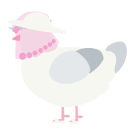 A white and mist chicken