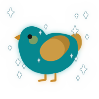 A teal and gold chicken