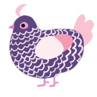 A overcast and rose chicken with a lace pattern