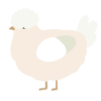 A cream and white chicken