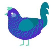 A indigo and sea chicken with a lace pattern