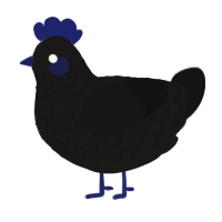 A sable and black chicken with a lace pattern