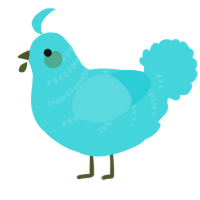A aqua chicken with a half-bar pattern