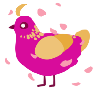 A fuchsia and honey chicken with a neck-speckle pattern