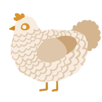 A cream and beige chicken with a lace pattern