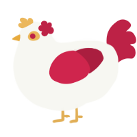 A white and crimson chicken