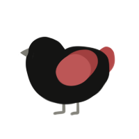 (unnamed), a black and red chicken