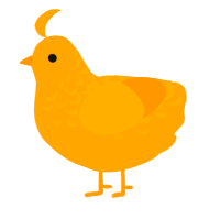 A orange chicken with a half-lace pattern