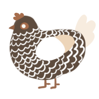 A bark and cream chicken with a lace pattern