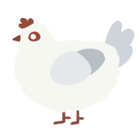 A white and mist chicken