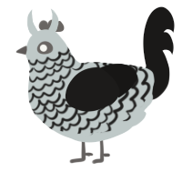 A silver and sable chicken with a lace pattern