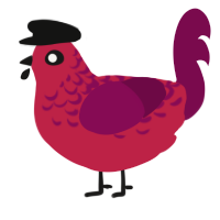 A crimson and wine chicken with a half-lace pattern