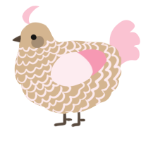 A beige and rose chicken with a lace pattern