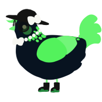 A cream and plum chicken with a neck-speckle pattern