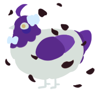 A tumblr and grass chicken with a head pattern