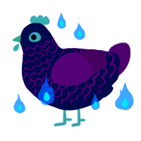 A tumblr and wine chicken with a lace pattern