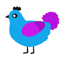 A sky and amethyst chicken