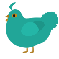 A turquoise chicken