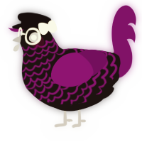 A sable and plum chicken with a lace pattern
