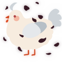 A cream and mist chicken