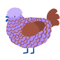 A lilac and russet chicken with a lace pattern