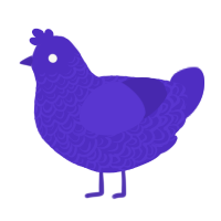 A indigo chicken with a double-lace pattern