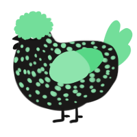 A sable and spring chicken with a speckle pattern